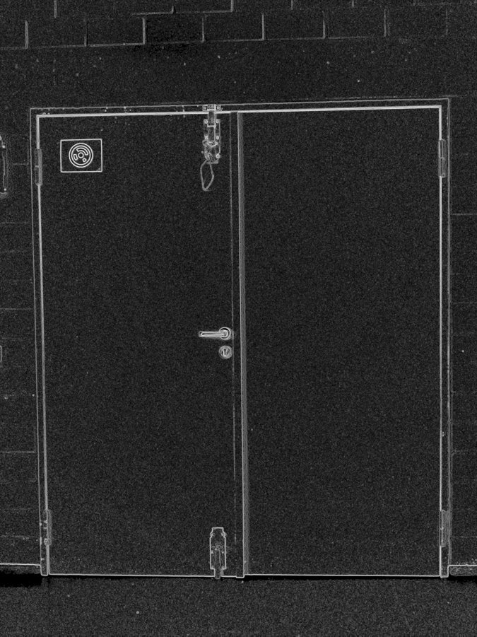 Gradient magnitude image of the door