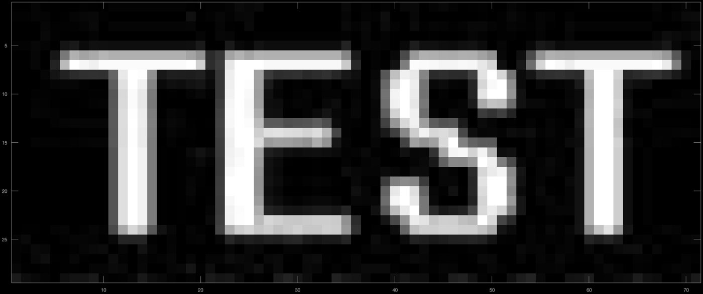 Cropped region showing the word TEST