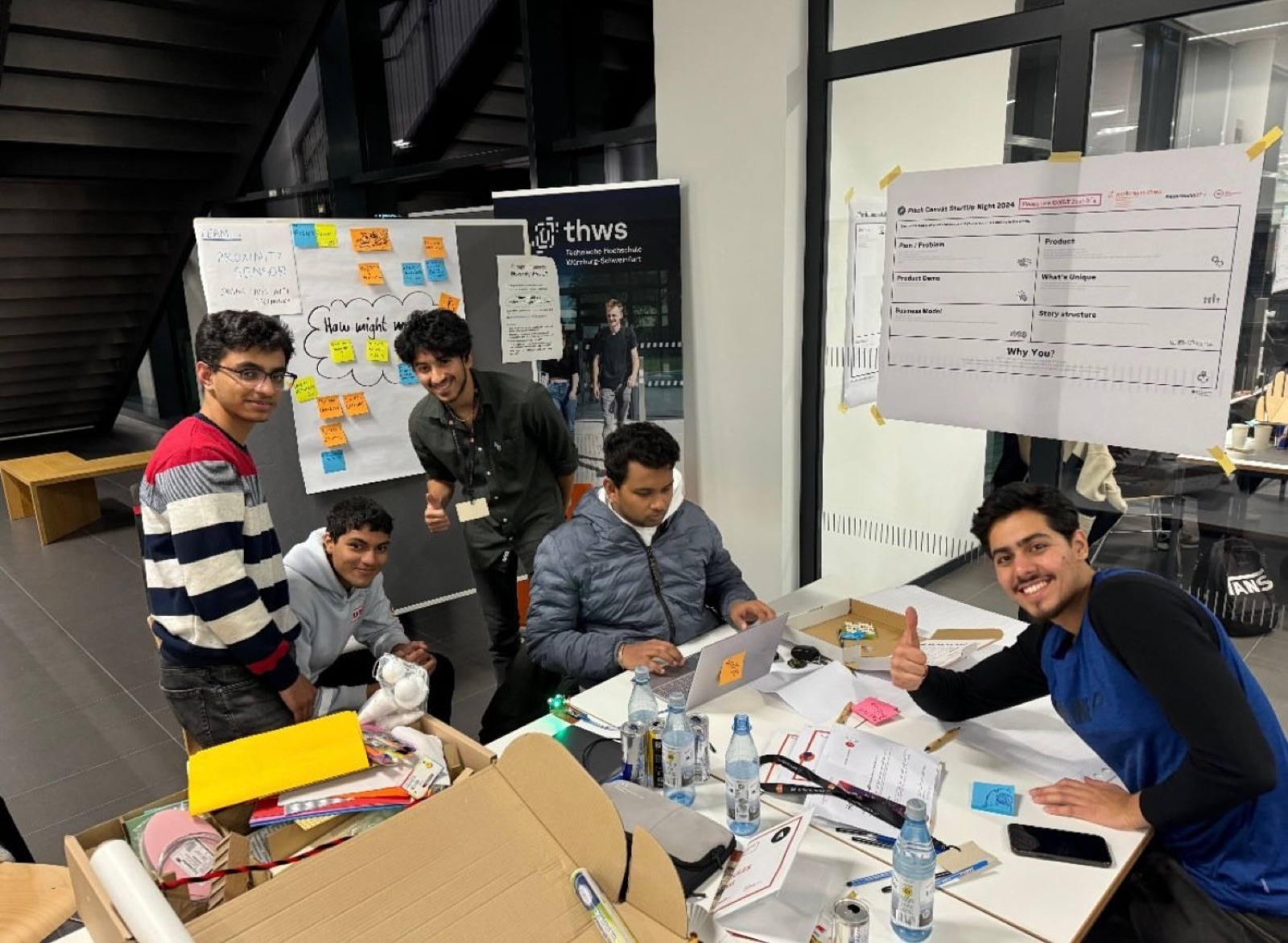 Team Proximity Sensor preparing the pitch canvas at THWS